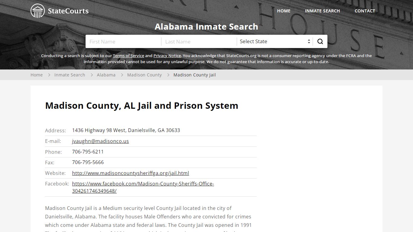 Madison County Jail Inmate Records Search, Alabama ...